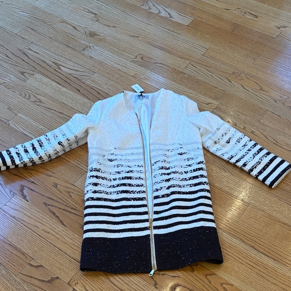 Milly Jackets & Blazers - Milly White and Black Striped Jacket
